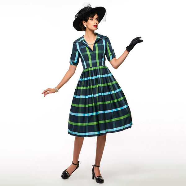 Vintage Plaid Dress VAS0186