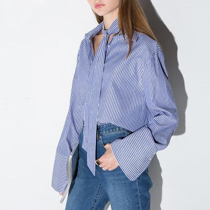 Flared Cuff Striped Shirt main image 0
