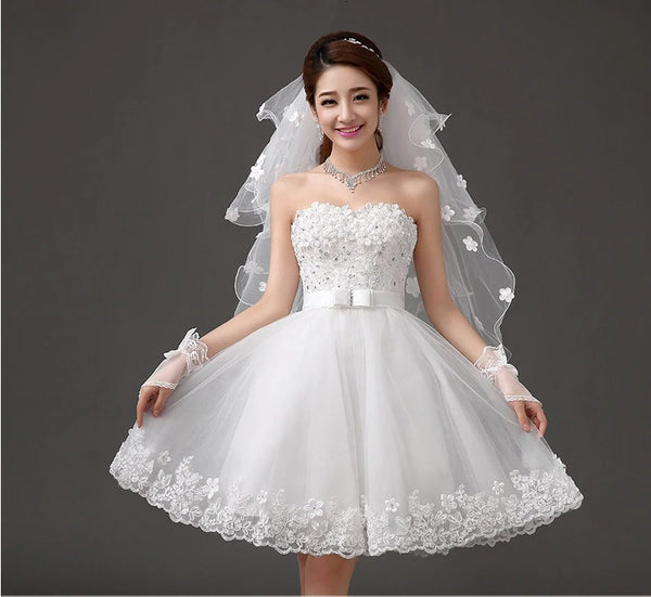 Women s White Short Wedding Dress ZORKET