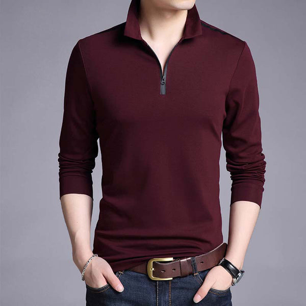 Men's Casual Cotton Long Sleeved Polo | ZORKET | ZORKET