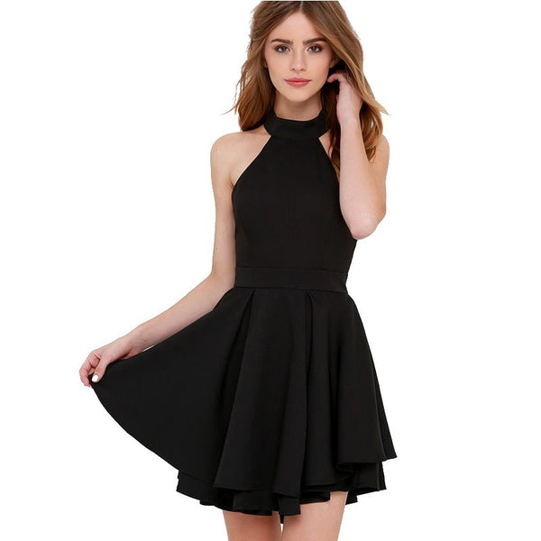 Women's Halter Backless Mini Dress | Loose & Sheath Dresses | Zorket ...