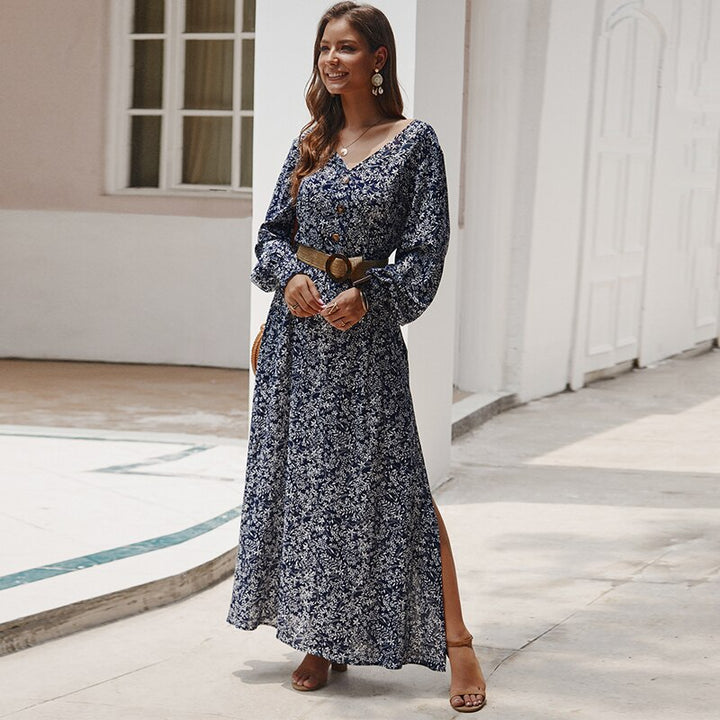casual long sleeve maxi dress Women's Summer/Autumn Casual Long Sleeve Maxi Dress