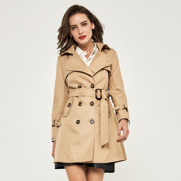 Double Breasted Trench Coat With Turn-Down Collar | Online | Zorket ...