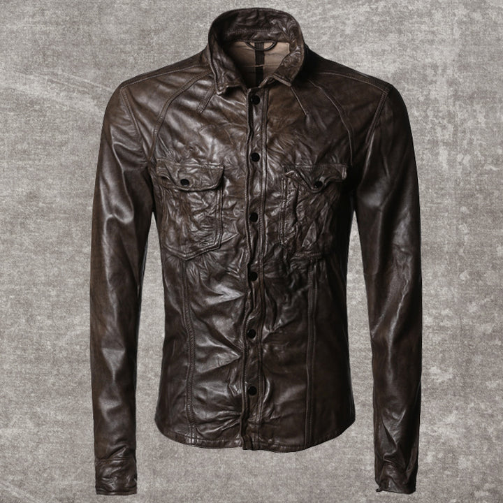 Men's Casual Genuine Leather Jacket | ZORKET