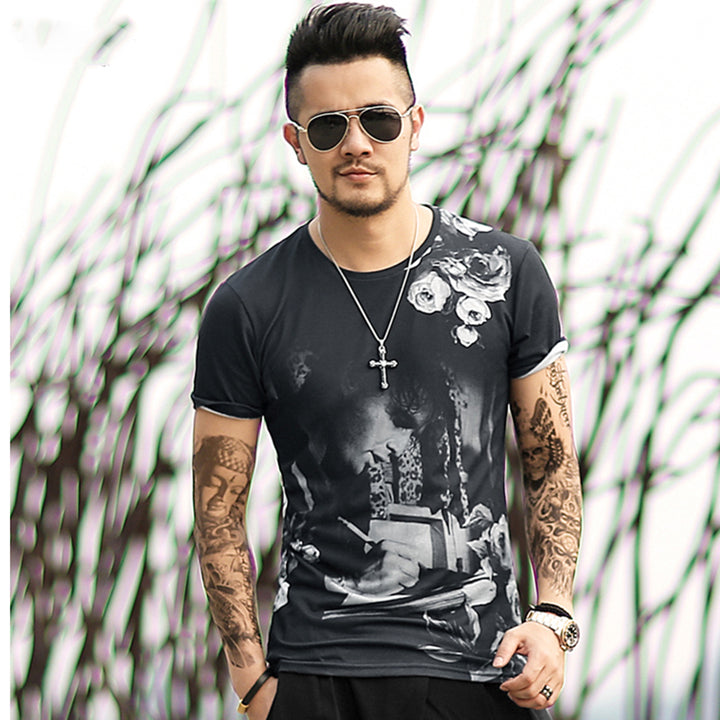Men's 3D Printed Floral T-Shirt | ZORKET