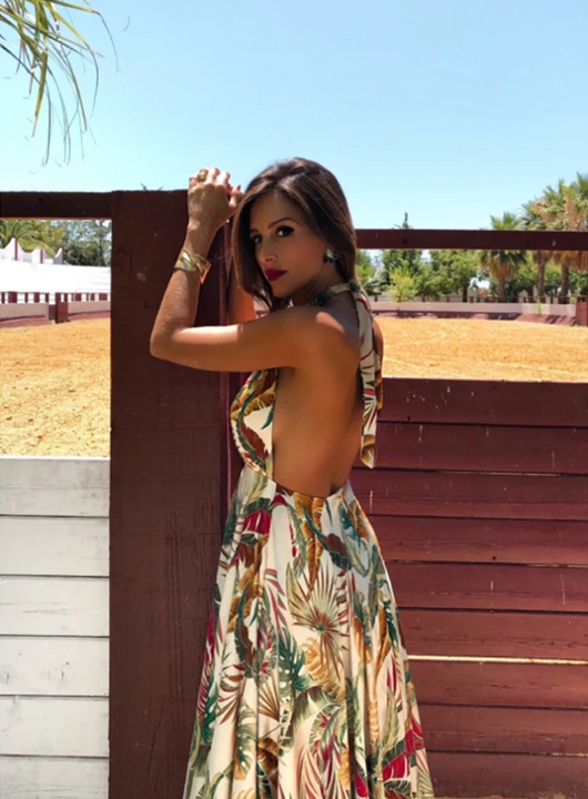 Women's Summer Casual Backless Long Dress With Floral Print | ZORKET | ZORKET Women's Summer Casual Backless Long Dress With Floral Print | ZORKET | ZORKET