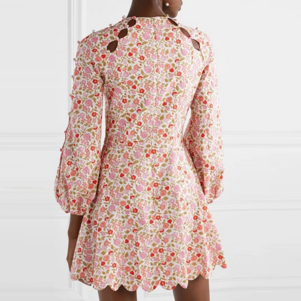 Women's Summer O-Neck High-Waist Mini Dress With Print | ZORKET | ZORKET