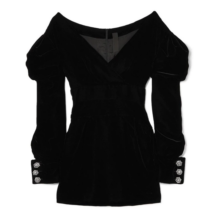 Women's Spring Velvet Off-Shoulder Long-Sleeved Mini Dress | ZORKET | ZORKET Women's Spring Velvet Off-Shoulder Long-Sleeved Mini Dress | ZORKET | ZORKET