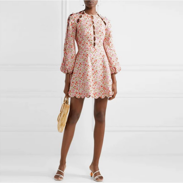 Women's Summer O-Neck High-Waist Mini Dress With Print | ZORKET | ZORKET