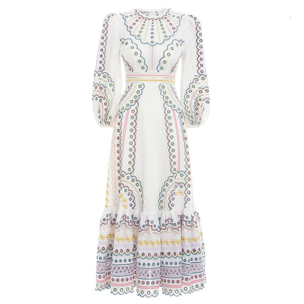 Women's Summer Casual High-Waist O-Neck Long Dress | ZORKET