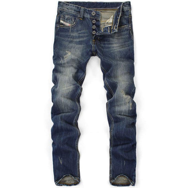 Men's Cotton Straight Ripped Jeans | ZORKET
