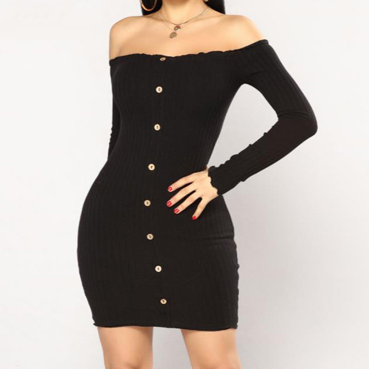 Women's Knitted Off Shoulder Bodycon Sweater Dress | ZORKET | ZORKET Women's Knitted Off Shoulder Bodycon Sweater Dress | ZORKET | ZORKET