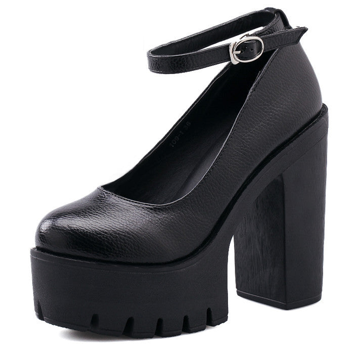 Women's Autumn Casual High Heel Shoes | Platform Black & White Pumps ...