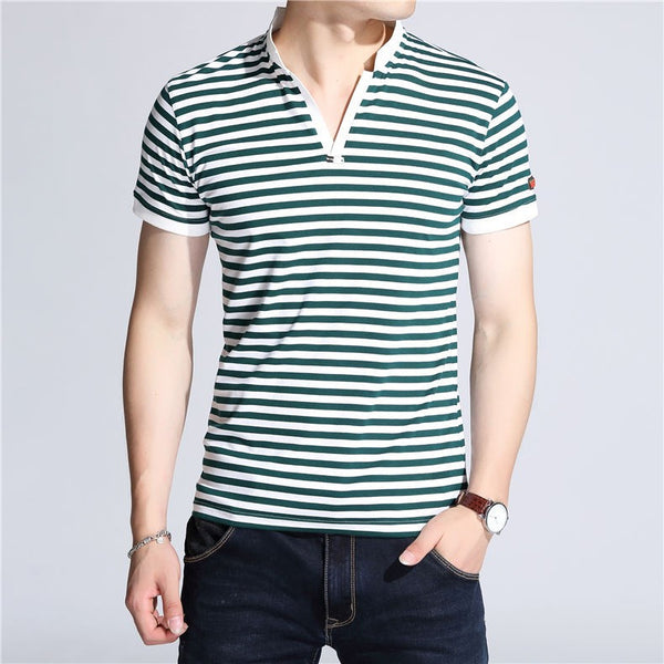 Men's Slim Fit Short Sleeve V-Neck T-Shirt | ZORKET