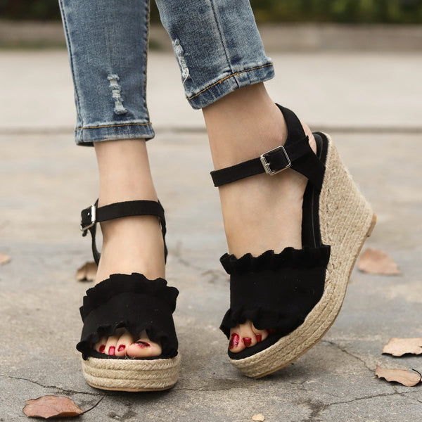 Women's Summer Ruffled Sandals on Super High Platform | ZORKET | ZORKET