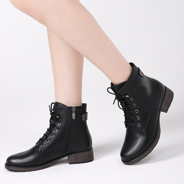 Women's Round Toe Lace-Up Ankle Boots | ZORKET | ZORKET