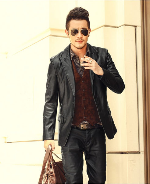 Men's Spring & Autumn Turkey Genuine Leather Jacket | Design Suit | ZORKET