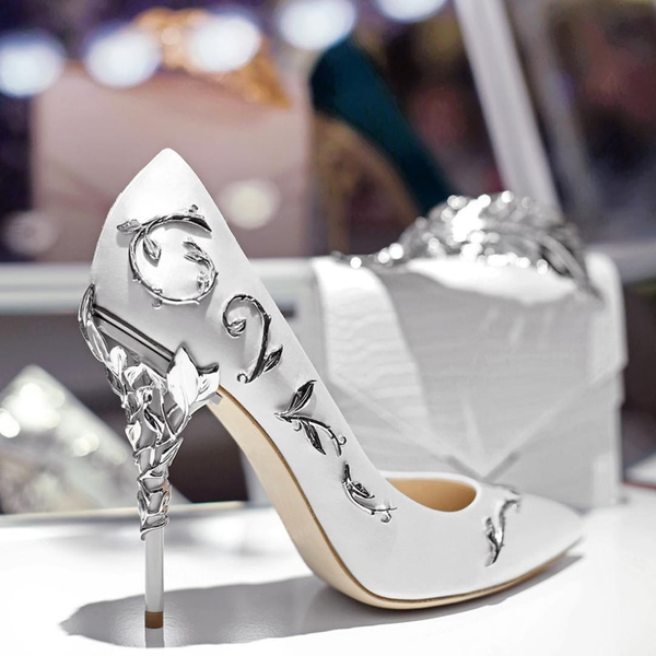 Women's Silk High Heel Pumps With Pointed Toe | ZORKET