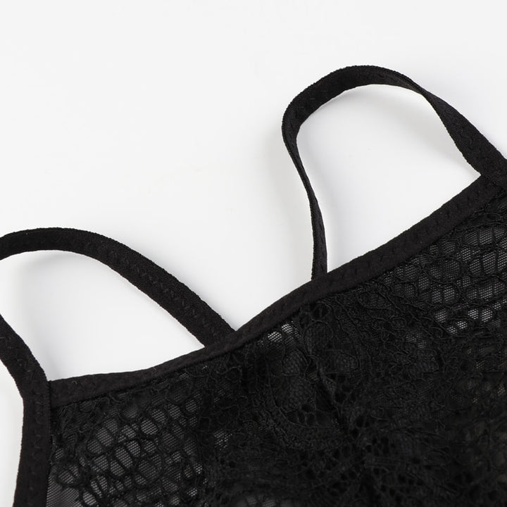 Women's Black Lace Mesh Bra | Lady Wire Free Underwear | Sexy Bralette ...