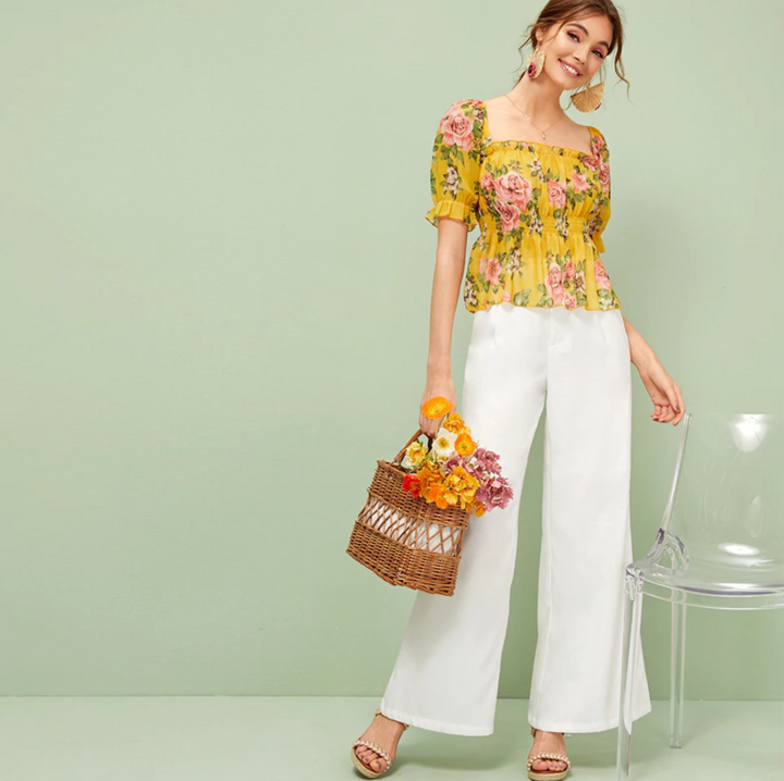 Women's Summer Ruffle Top With Floral Print | ZORKET | ZORKET