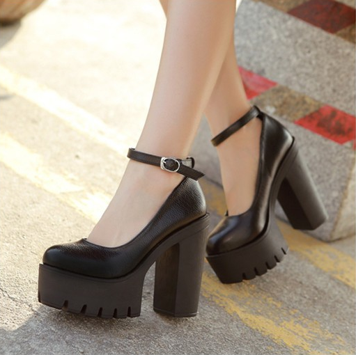Women's Autumn Casual High Heel Shoes | Platform Black & White Pumps ...
