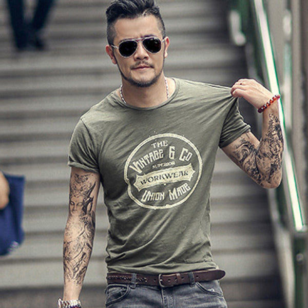 Men's Summer Short Sleeved T-Shirt With Print | Cotton Casual T-Shirt ...