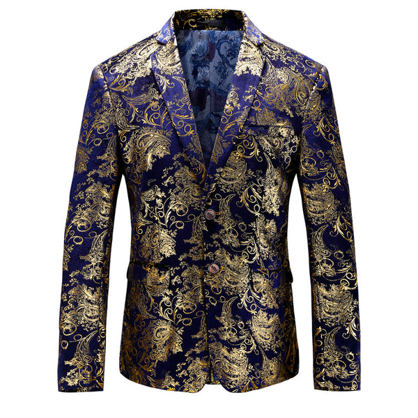 Men's Autumn/Winter Slim Party Blazer With Floral Pattern | ZORKET | ZORKET