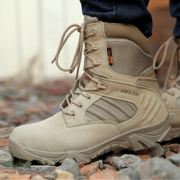 Men's Winter & Autumn Military Leather Boots | Men's Army Work Shoes ...