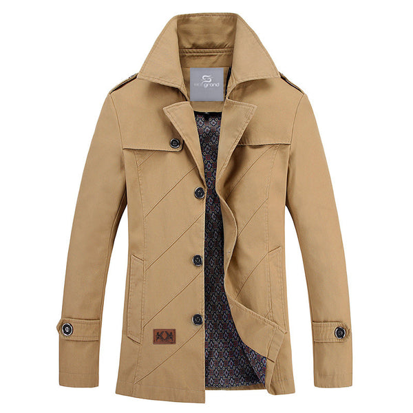 Men's Regular Length Turn-Down Collar Overcoat | Buy Coats & Jackets ...