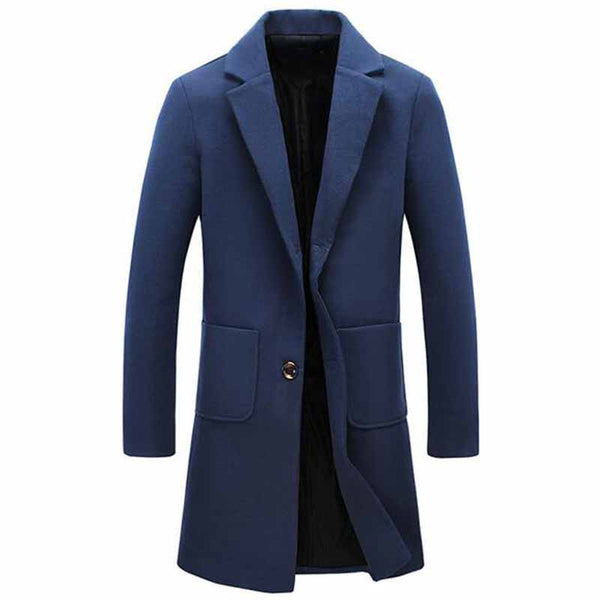 Men's Stylish Turn-Down Collar Warm Autumn / Winter Long Coat | ZORKET