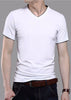 Men's Solid Color Short Sleeve V-Neck T-Shirt | ZORKET