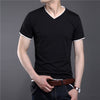 Men's Solid Color Short Sleeve V-Neck T-Shirt | ZORKET