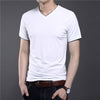 Men's Solid Color Short Sleeve V-Neck T-Shirt | ZORKET