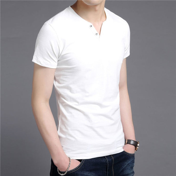 Men's V-Neck Slim Fit Short Sleeve T-Shirt | ZORKET