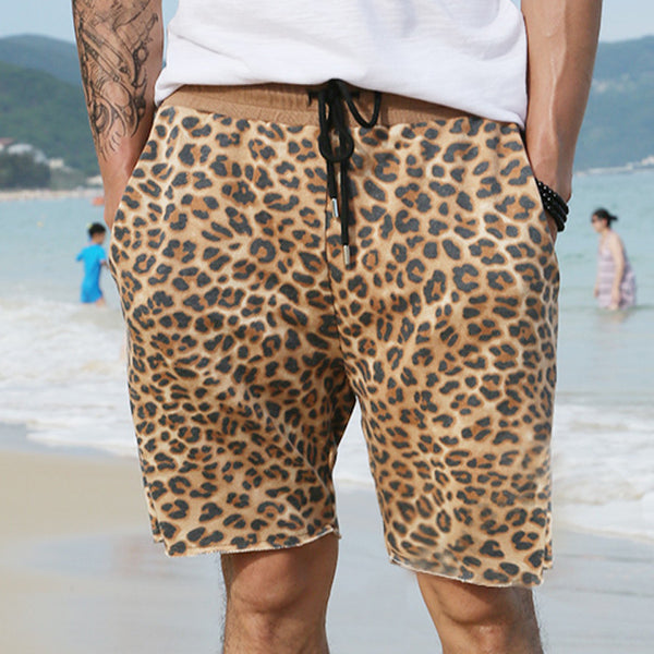 Men's Casual Cotton Leopard Print Shorts | ZORKET