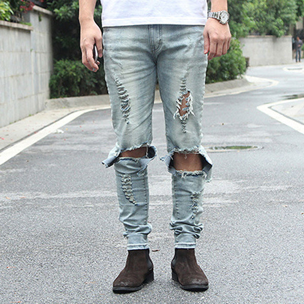 Men's Skinny Stylish Casual Ripped Jeans | ZORKET