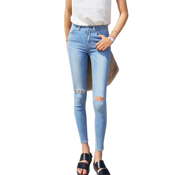 Spring Skinny Slim Ripped Jeans For Women | ZORKET