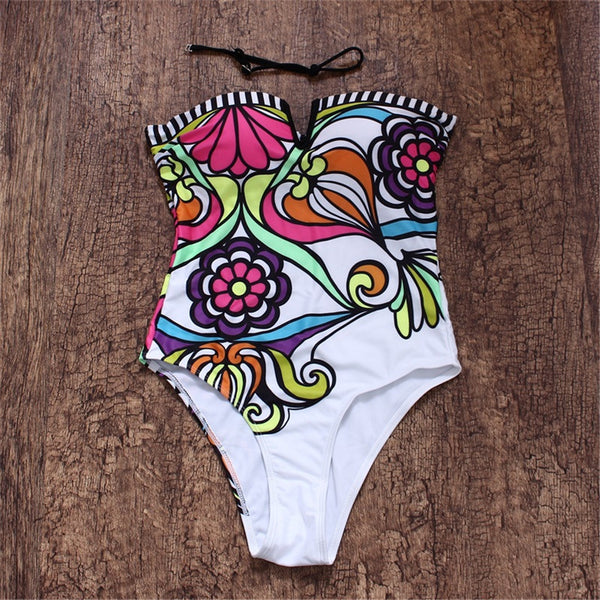 Floral Printed One Piece Swimsuit Zorket 1810